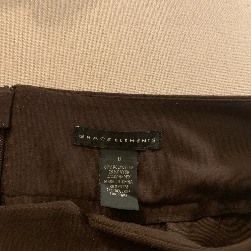Brown Ponte Pencil Skirt - Picture 5 of 5